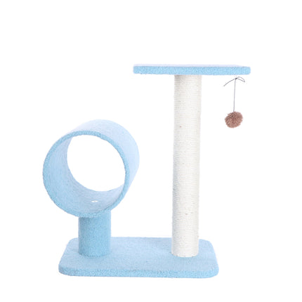 Armarkat Sky Blue 25" Cat Tree With Scratcher And Tunnel for Privacy And Hiding B2501