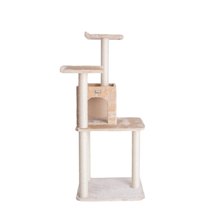 GleePet GP78571021 57-Inch Cat Tree In Beige With Two-Door Condo