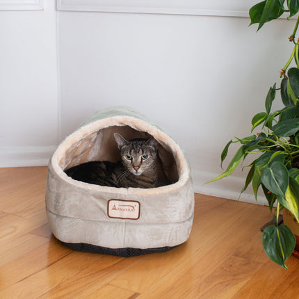 Armarkat faux suede Cat Bed and Cave 18"(L) x 12.5"(W) x 11.5"(H) C18HHL/MH Sage Green