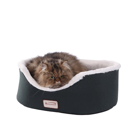 Armarkat Cat Bed Oval pet cuddle house Laurel Green/Ivory