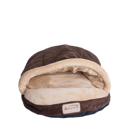 Armarkat Slipper Shape Cat Bed For Indoor Cats & Dogs Mocha/Beige