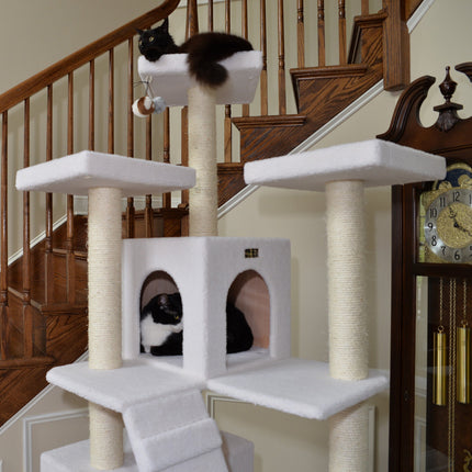 Armarkat B7701 Classic Cat Tree In Ivory Jackson Galaxy Approved Multi Levels With Ramp Three Perches Two Condos