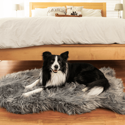 PupRug by Paw.com™ Faux Fur Orthopedic Dog Bed - Curve Charcoal Grey