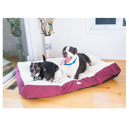 Armarkat M02HJH/MB-XXL Double Extra Large Pet Bed Mat With Poly Fill Cushion And Removable Cover In Ivory & Burgundy