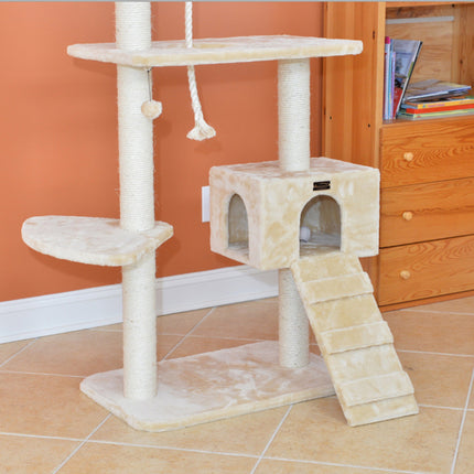 Armarkat Natural Sisal Scratching Cat Tree 58 Height Beige A5801