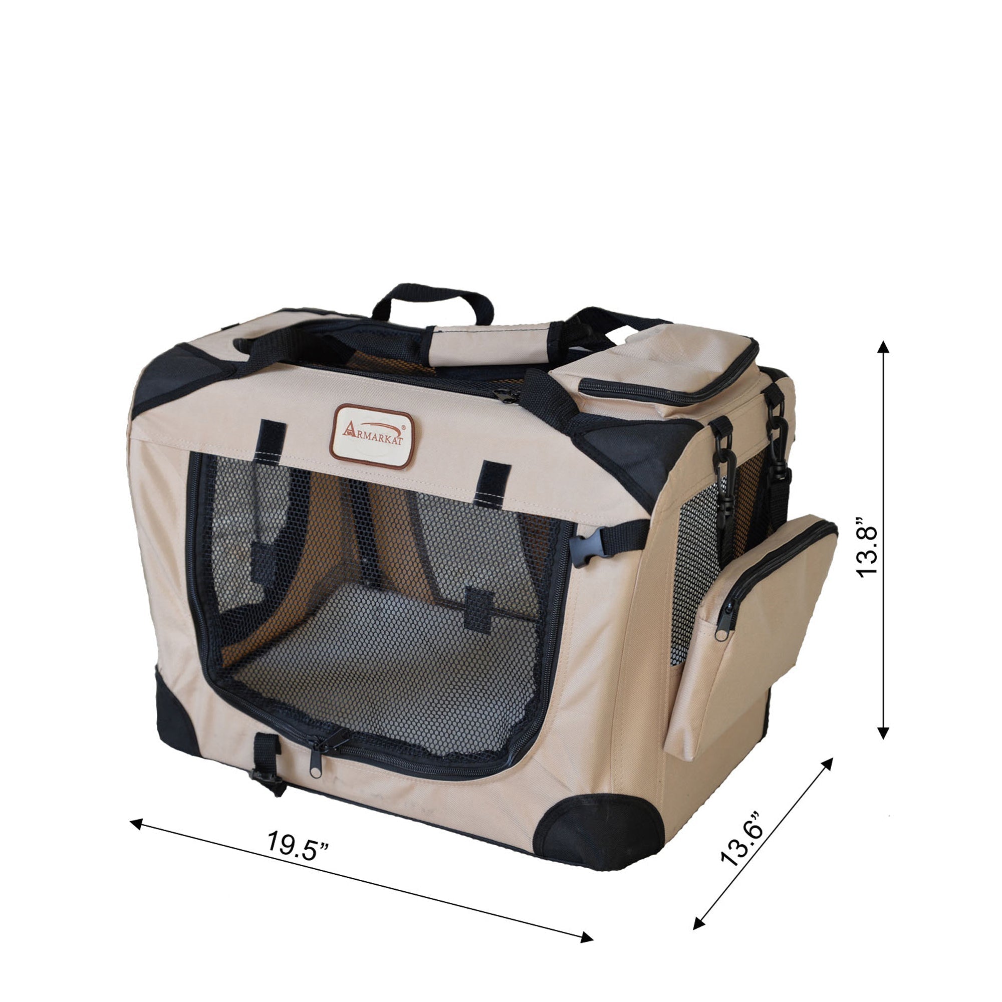 Armarkat FoldIng Soft Dog Crate for Dogs and Cats, Pet Travel Carrier PC201B