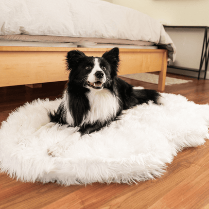 PupRug by Paw.com™ Faux Fur Orthopedic Dog Bed - Curve Polar White