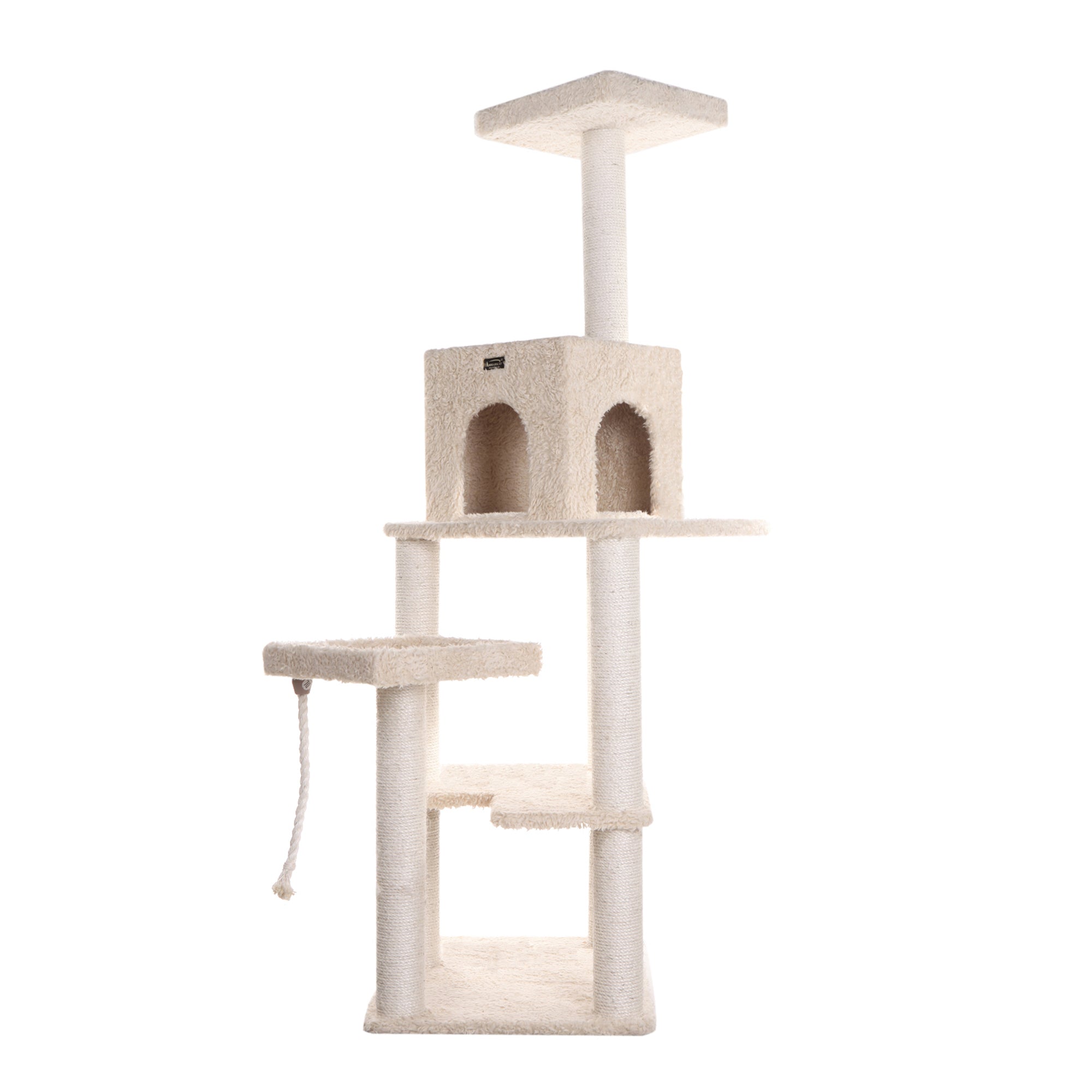 Armarkat Cat Tower, Ultra thick Faux Fur Covered Cat Condo House A6902, Beige