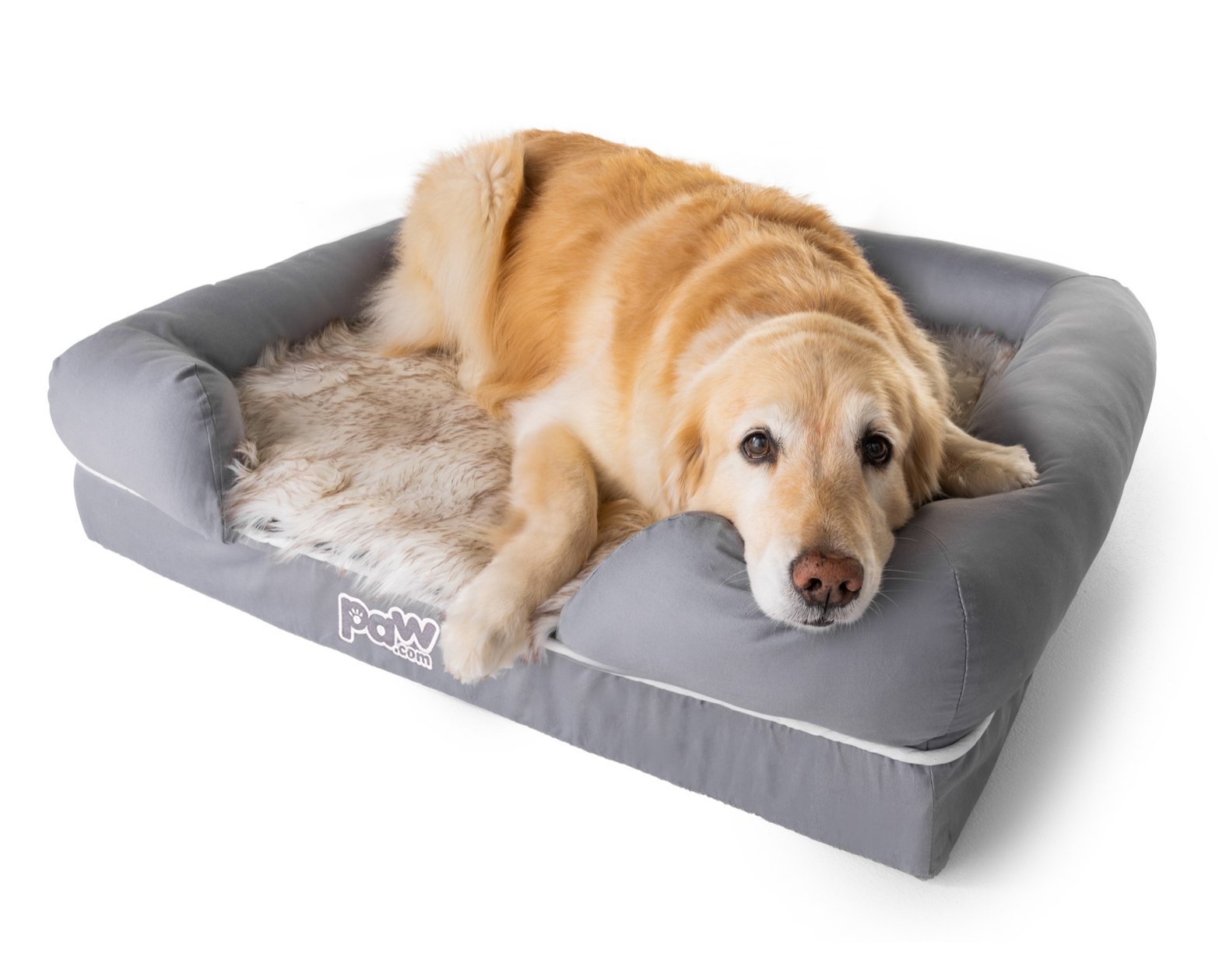 PupLounge Memory Foam Bolster Bed & Topper