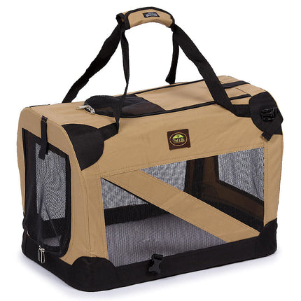 Vista-View Collapsible Trvel Soft Folding Pet Crate Khaki