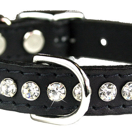 Black Signature Leather Crystal Collar