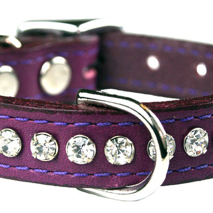 Grape Signature Leather Crystal Collar