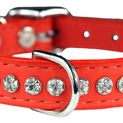 Orange Signature Leather Crystal Collar