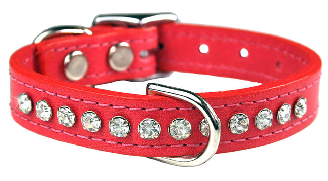 Salmon Signature Leather Crystal Collar