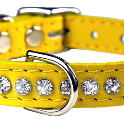 Yellow Signature Leather Crystal Collar