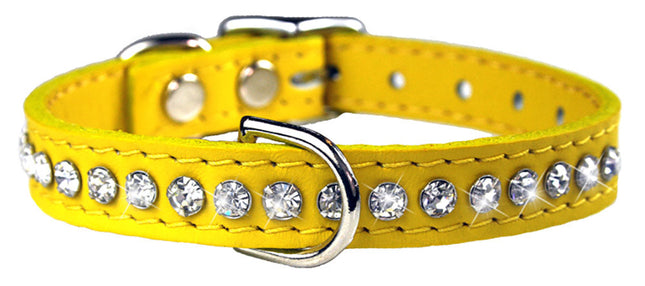 Yellow Signature Leather Crystal Collar