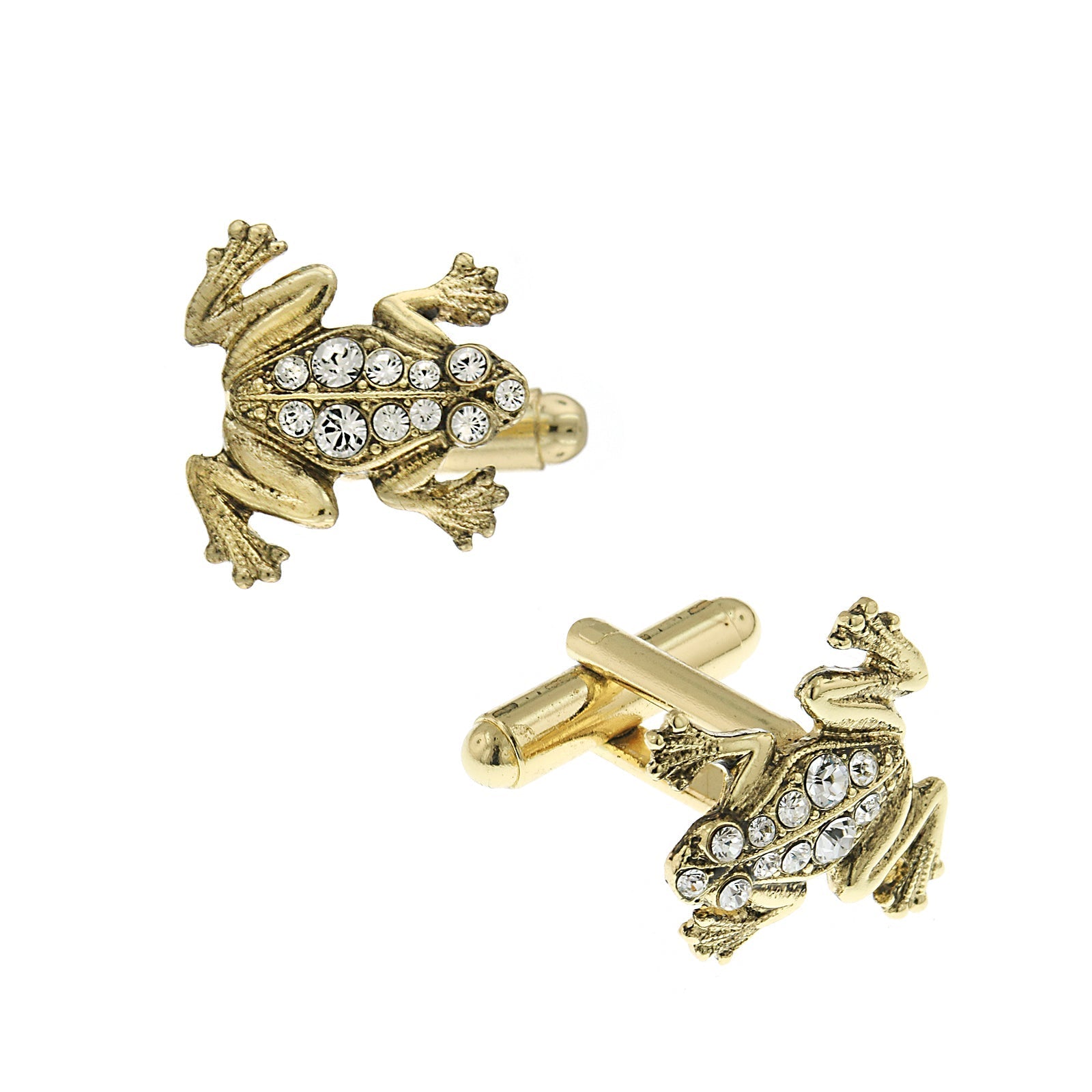 1928 Jewelry Crystal Frog Cufflinks