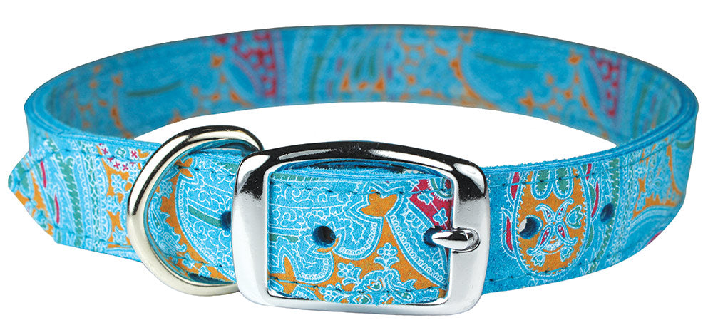 Turquoise Paisley Leather Collection Option