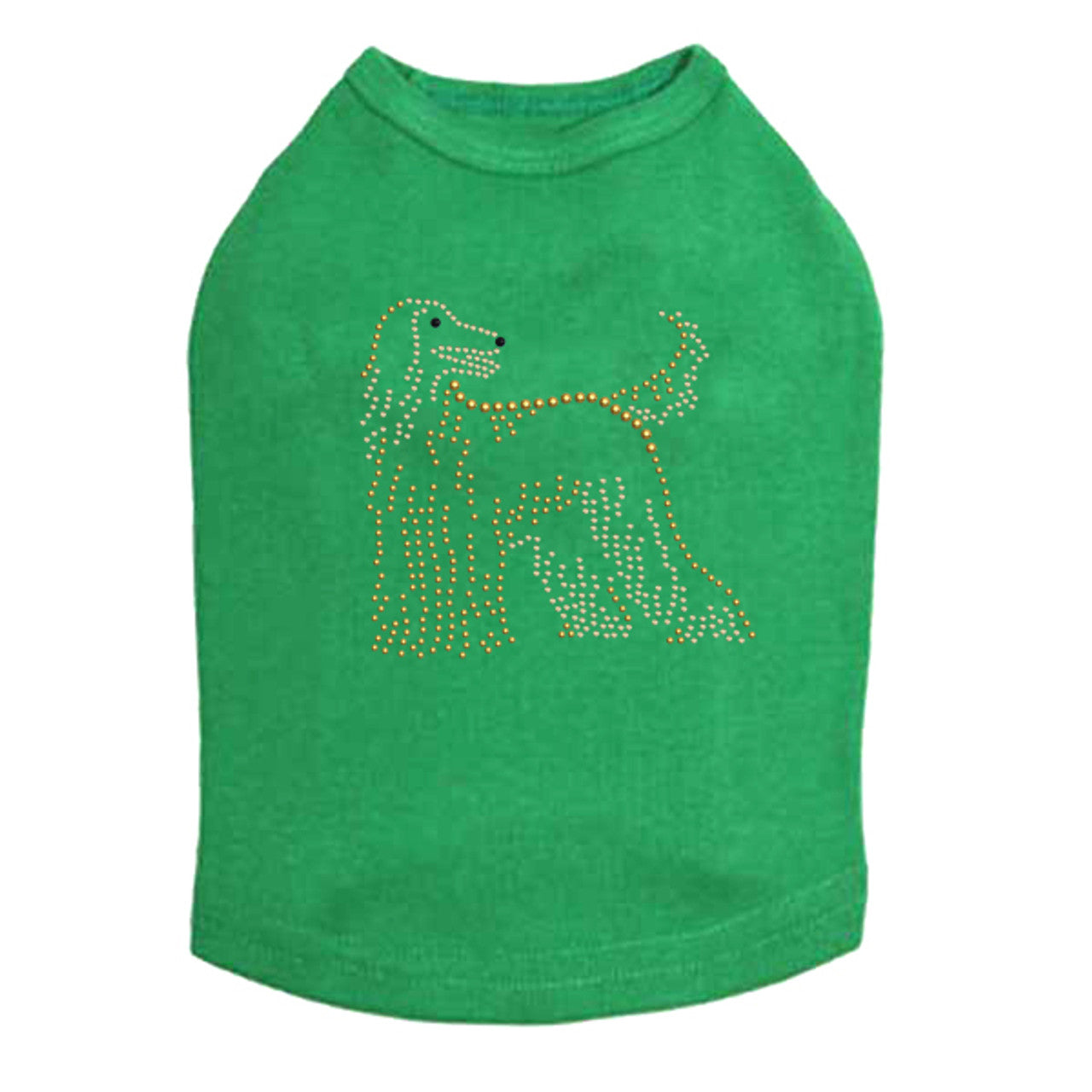 Afghan Hound - Dog Tank Kelly Green