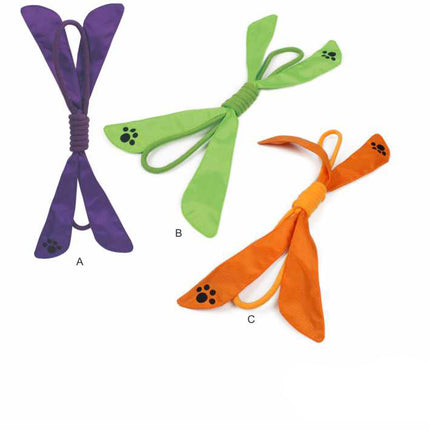 Extreme Bow Nylon Squeak And Jute Rope Dog Toy