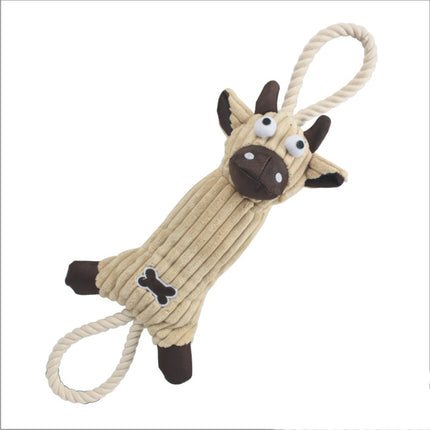 Squeak And Natural Jute Rope Dog Toy