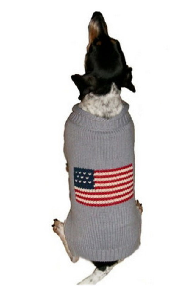 Patriotic Pup Sweater (3 colors Navy, Grey, Pink)