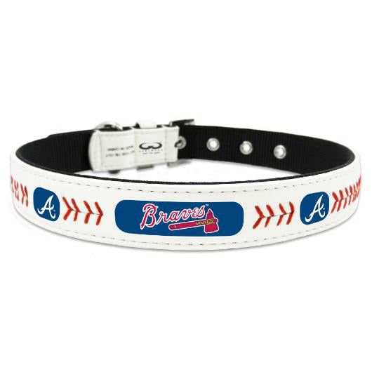 Atlanta Braves Leather Baseball Collar