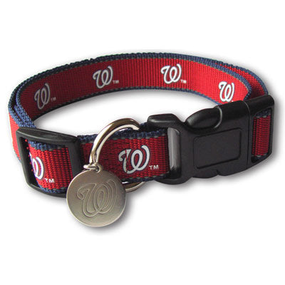 Washington Nationals Reflective Nylon Collar with ID Tag