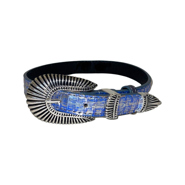 Stunning Multi-Color Blue/Silver Snake With Our Custom 3-Piece Italian Hardware