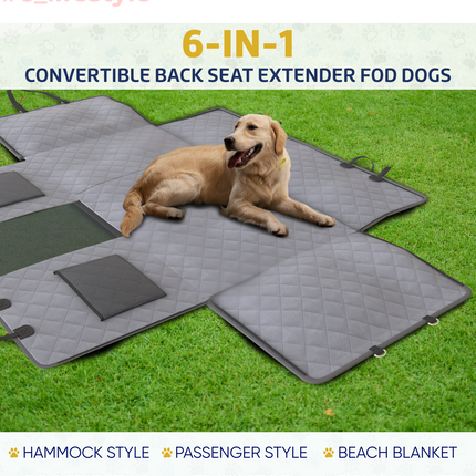 Large Seat Guard Waterproof Back Seat Extended Cover With Mesh Window Storage Pockets