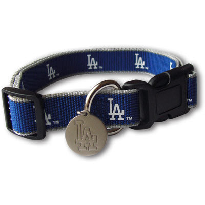 Los Angeles Dodgers Reflective Nylon Collar with ID Tag