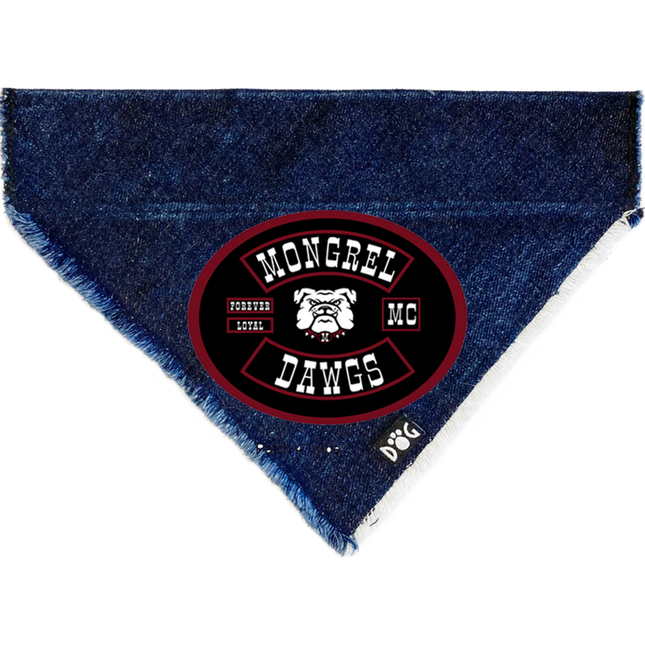 Mongrel Dawgs MC Logo Denim Bandanna