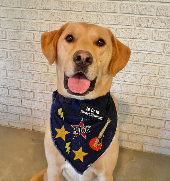 Custom Denim Bandana with Patches