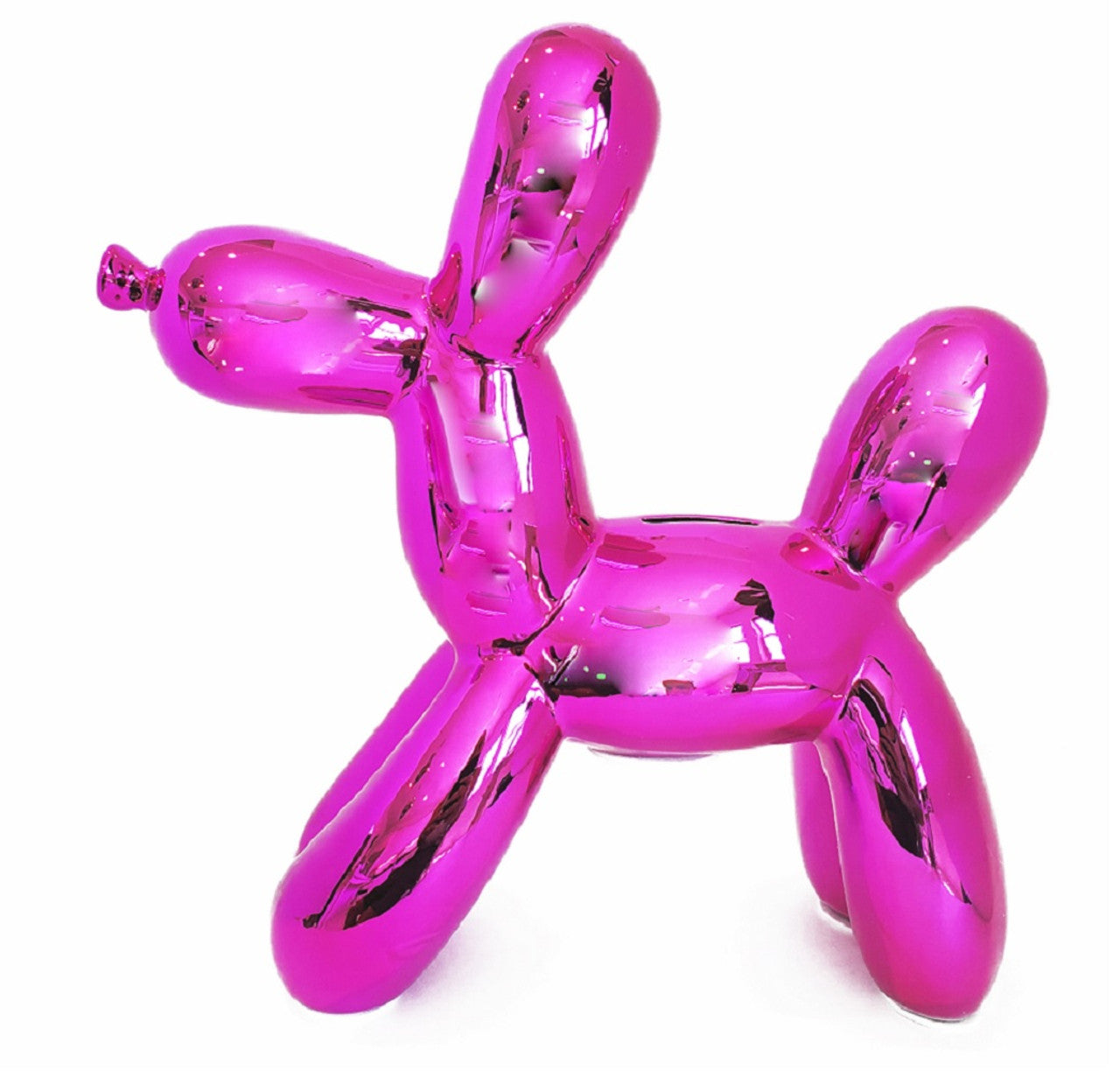 Hot Pink Ceramic Balloon Dog Piggy Bank - 12