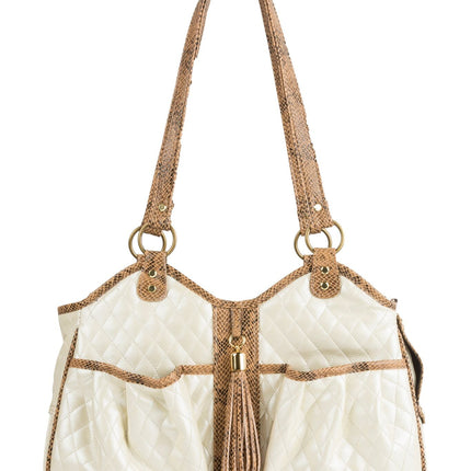 Metro - Ivory Quilted With Tassel