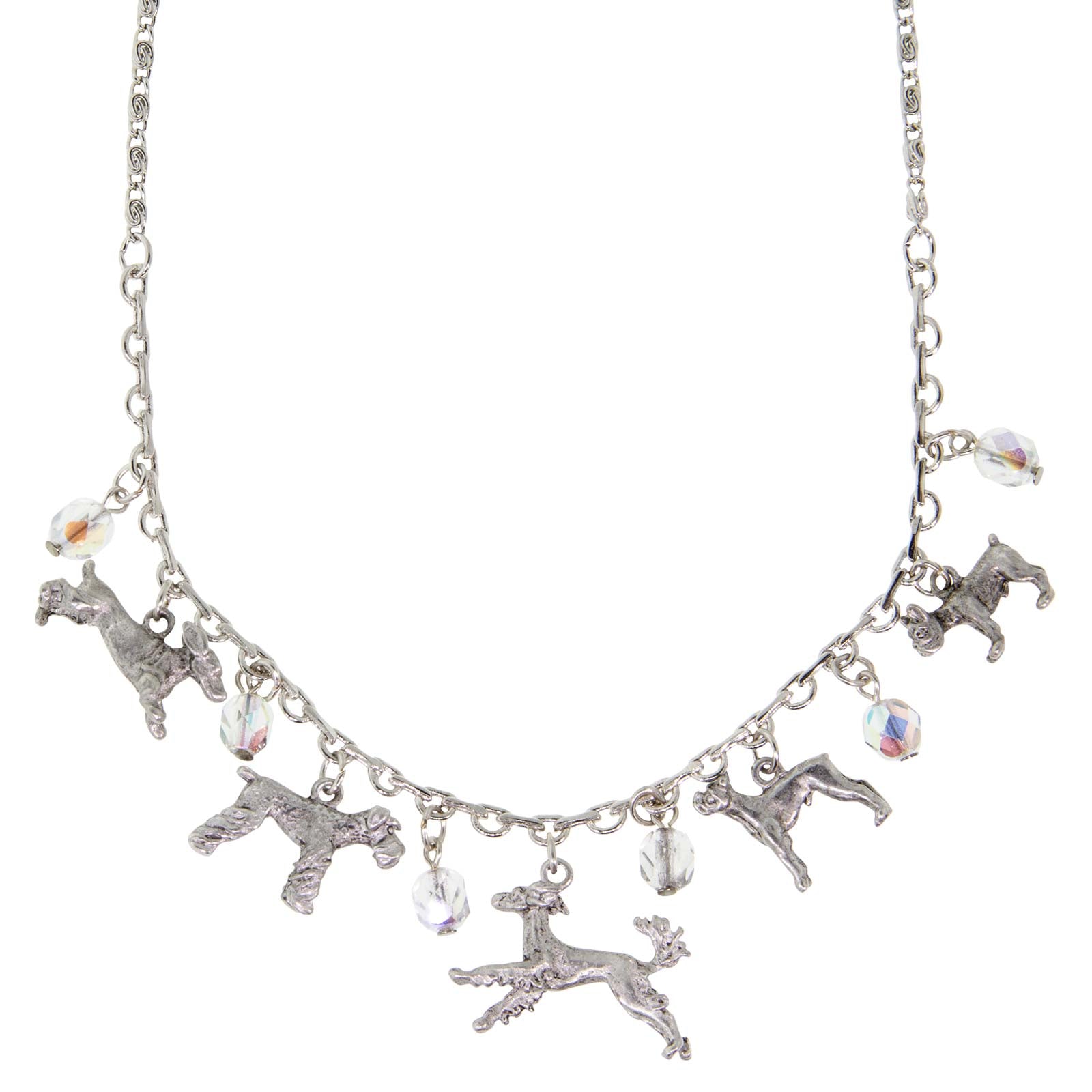 1928 Jewelry Beaded Multi Dog Drop Necklace 16