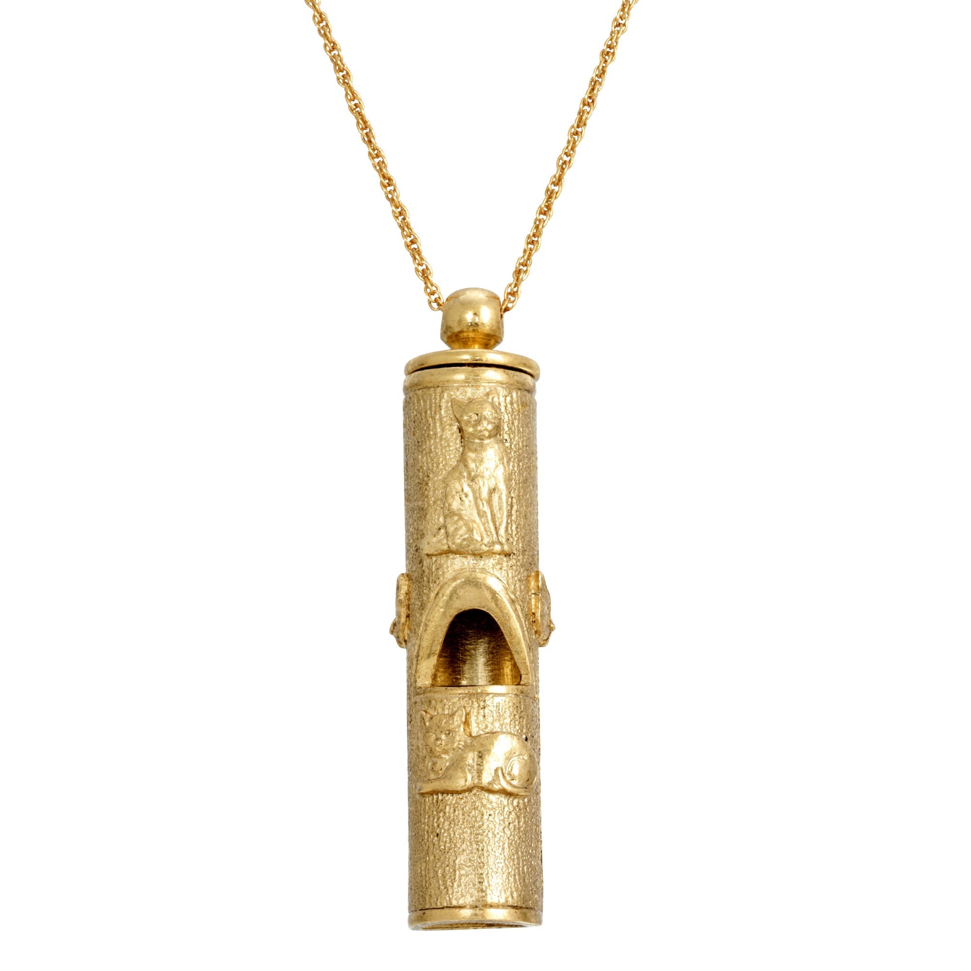 1928 Jewelry Cat Pendant Necklace Whistle 30