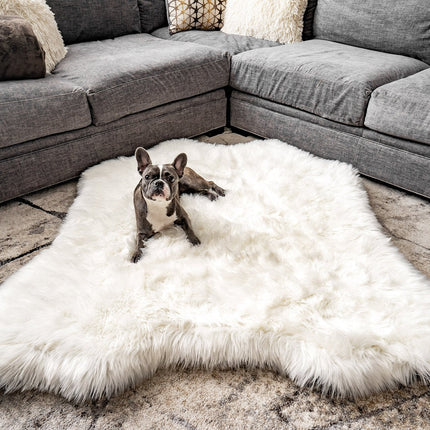 PupRug™ Animal Print Memory Foam Dog Bed - Polar Bear Faux Hide