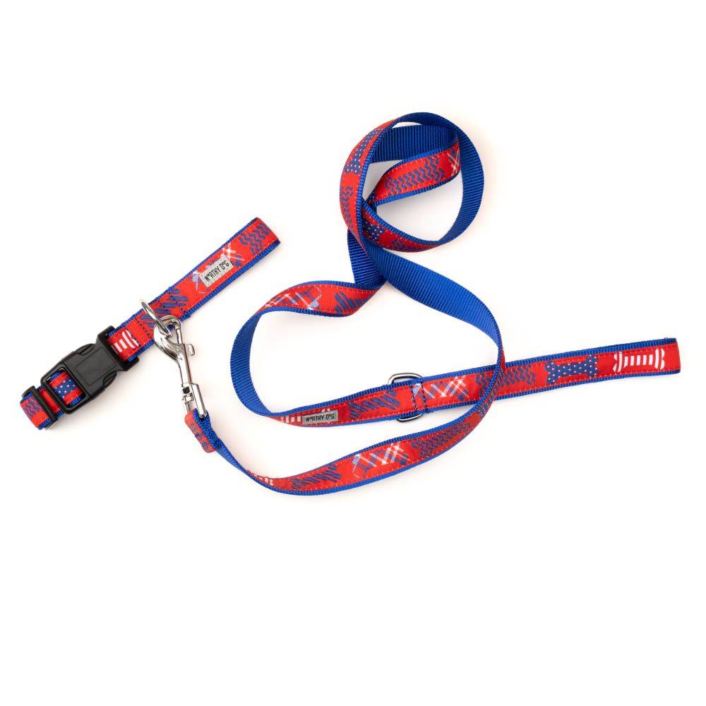 Red/White/Blue Preppy Bones Collar & Lead Collection