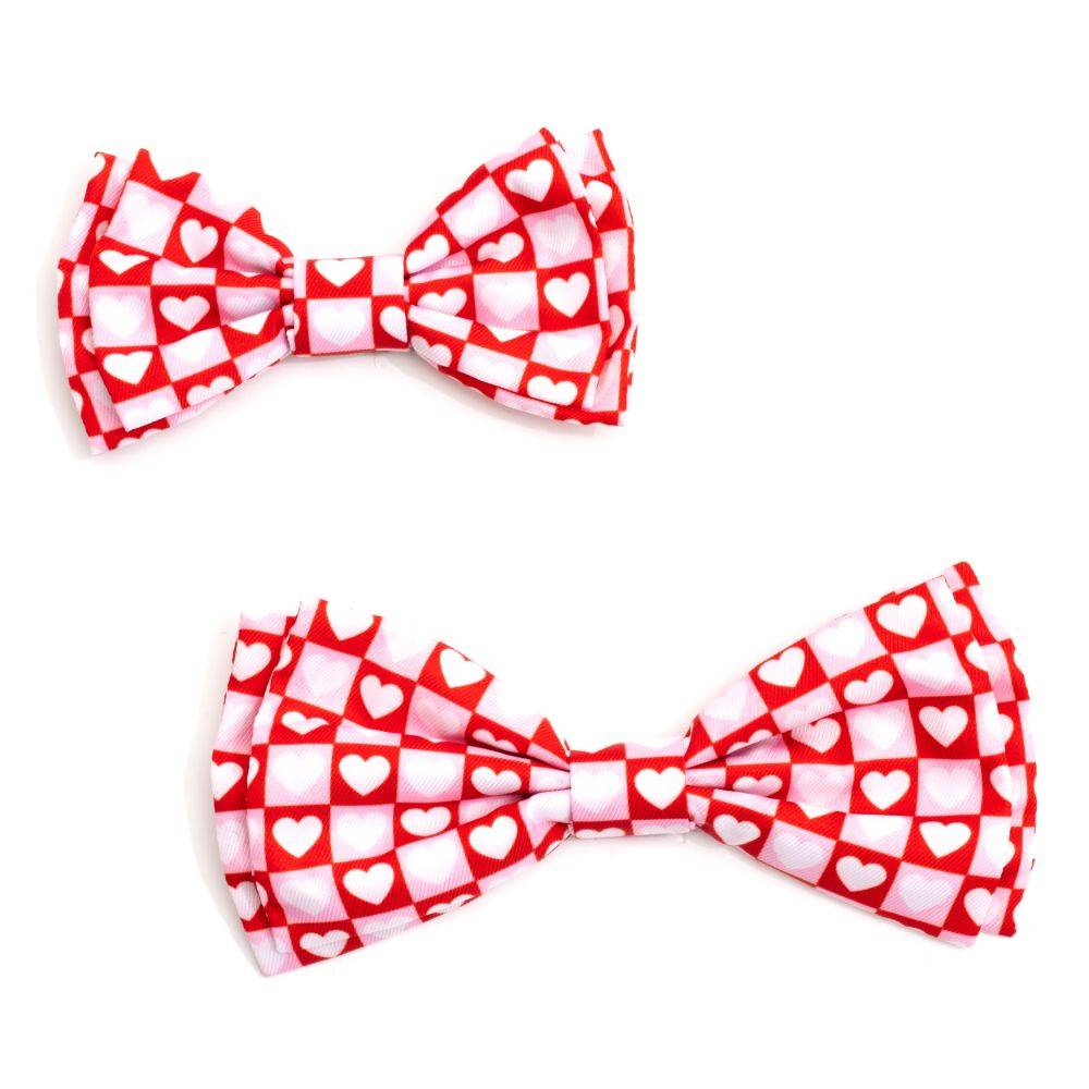 Colorblock Hearts Bow Tie