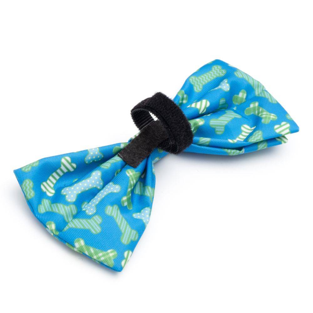 Blue Preppy Bones Bow Tie