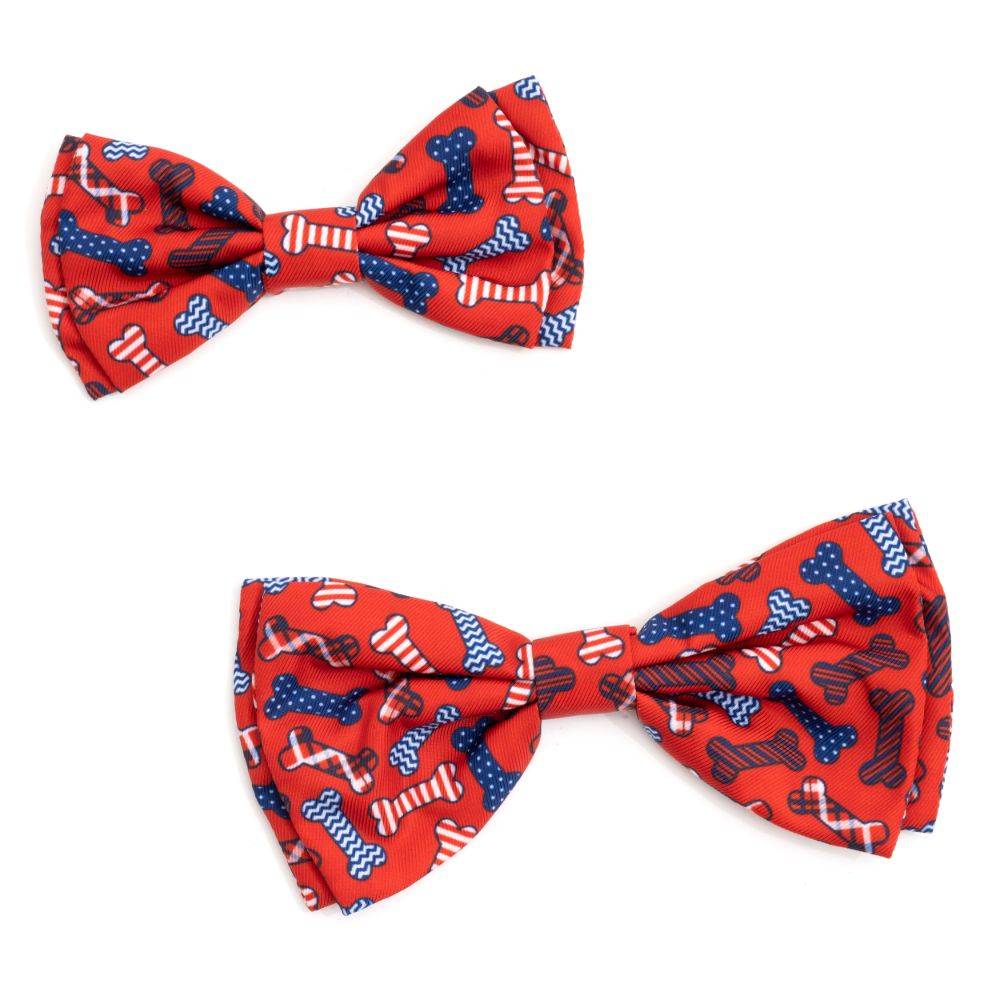 Red/White/Blue Preppy Bones Bow Tie