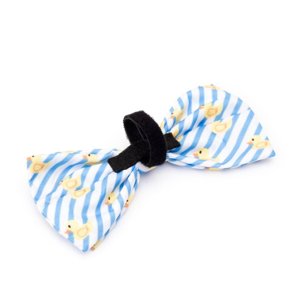 Light Blue/White Stripe Rubber Duck Bow Tie