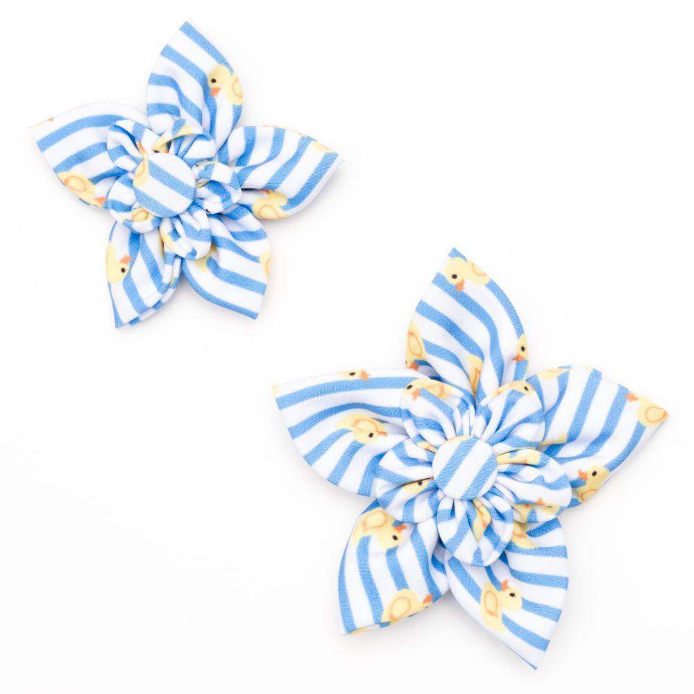 Light Blue/White Stripe Rubber Duck Flower