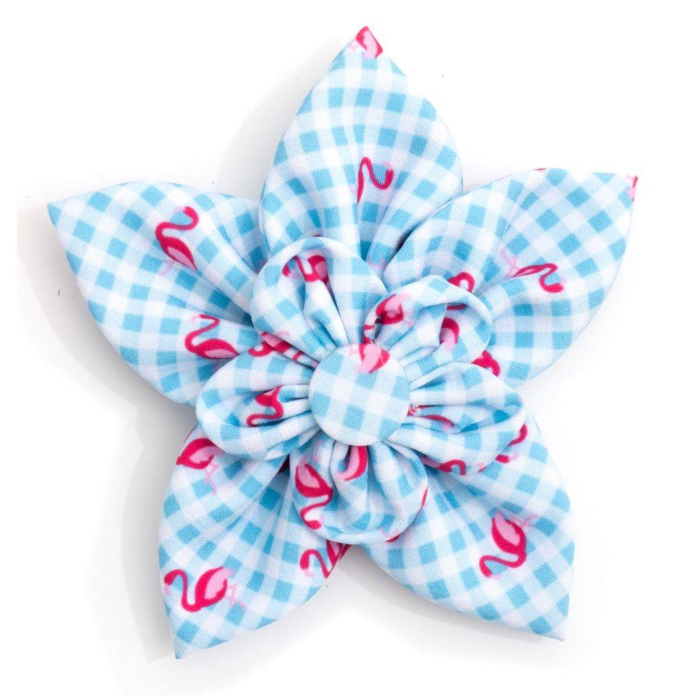 Aqua/White Gingham Flamingos Flower Default Title