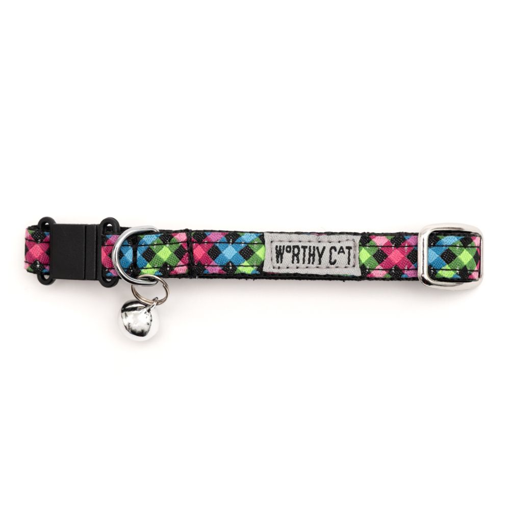 Carnival Check Cat Collar