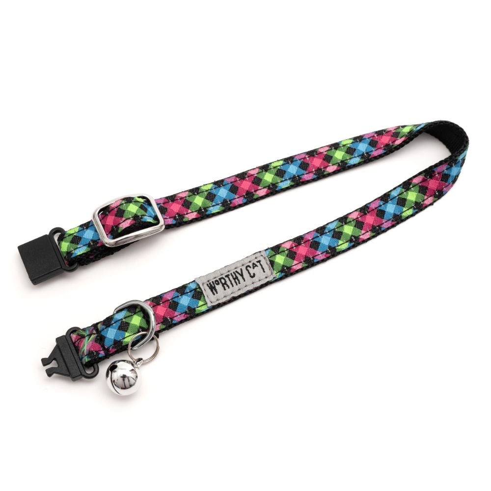 Carnival Check Cat Collar