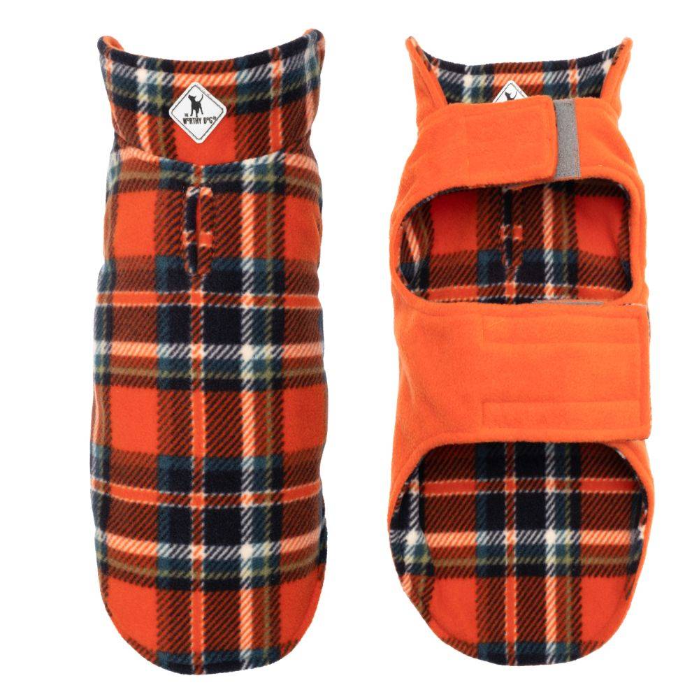 Orange/Navy Plaid Fargo Fleece Jacket Default Title