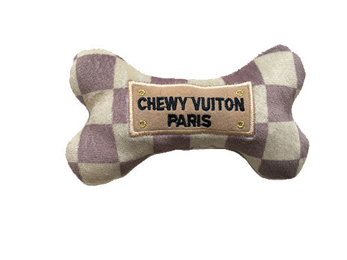 Checker Chewy Vuiton Bone Toy by Haute Diggity Dog