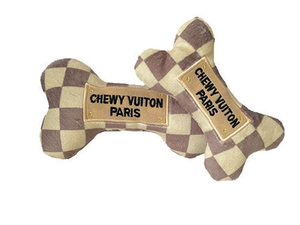 Checker Chewy Vuiton Bone Toy by Haute Diggity Dog